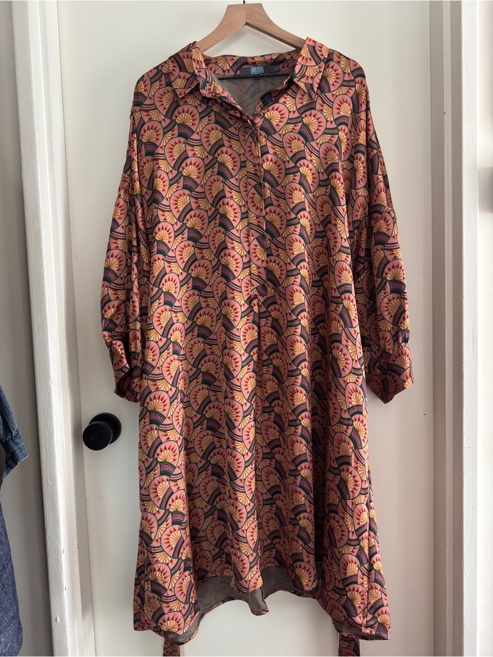 Eva Franco Anthropologie Edeline Abstract shirt dress size 22